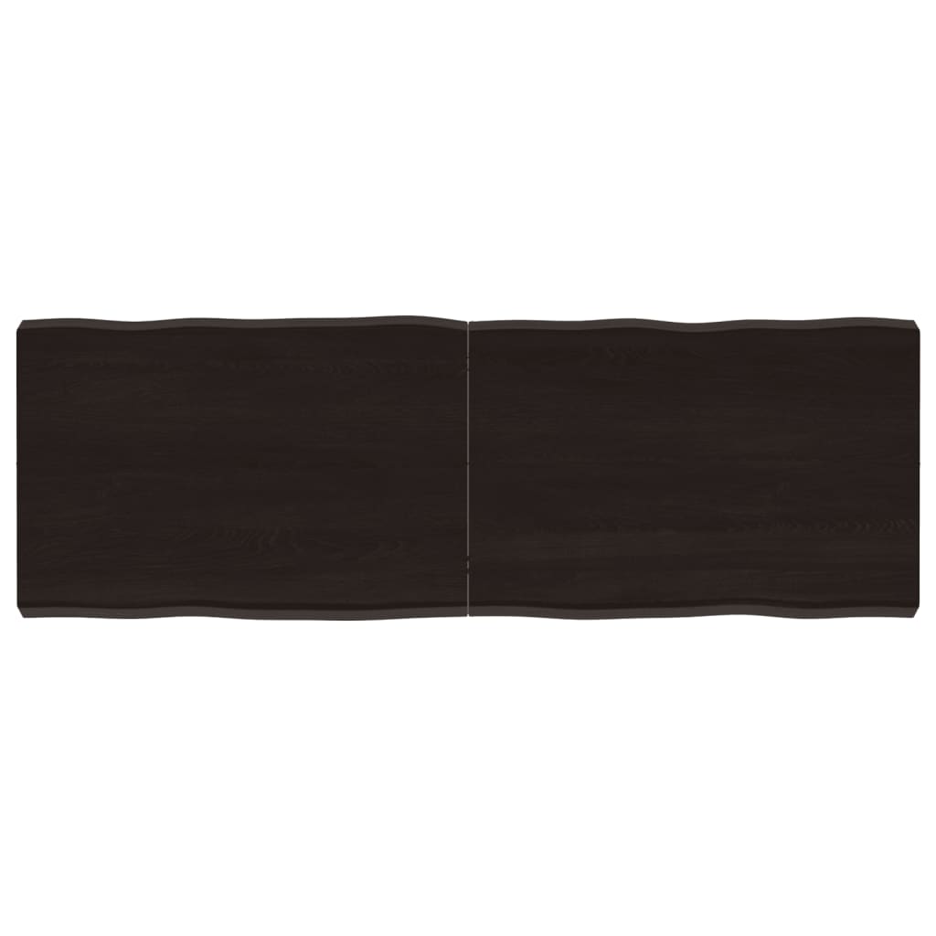 Bordplate mørkegrå 120x40x6 cm behandlet eik naturlig kant