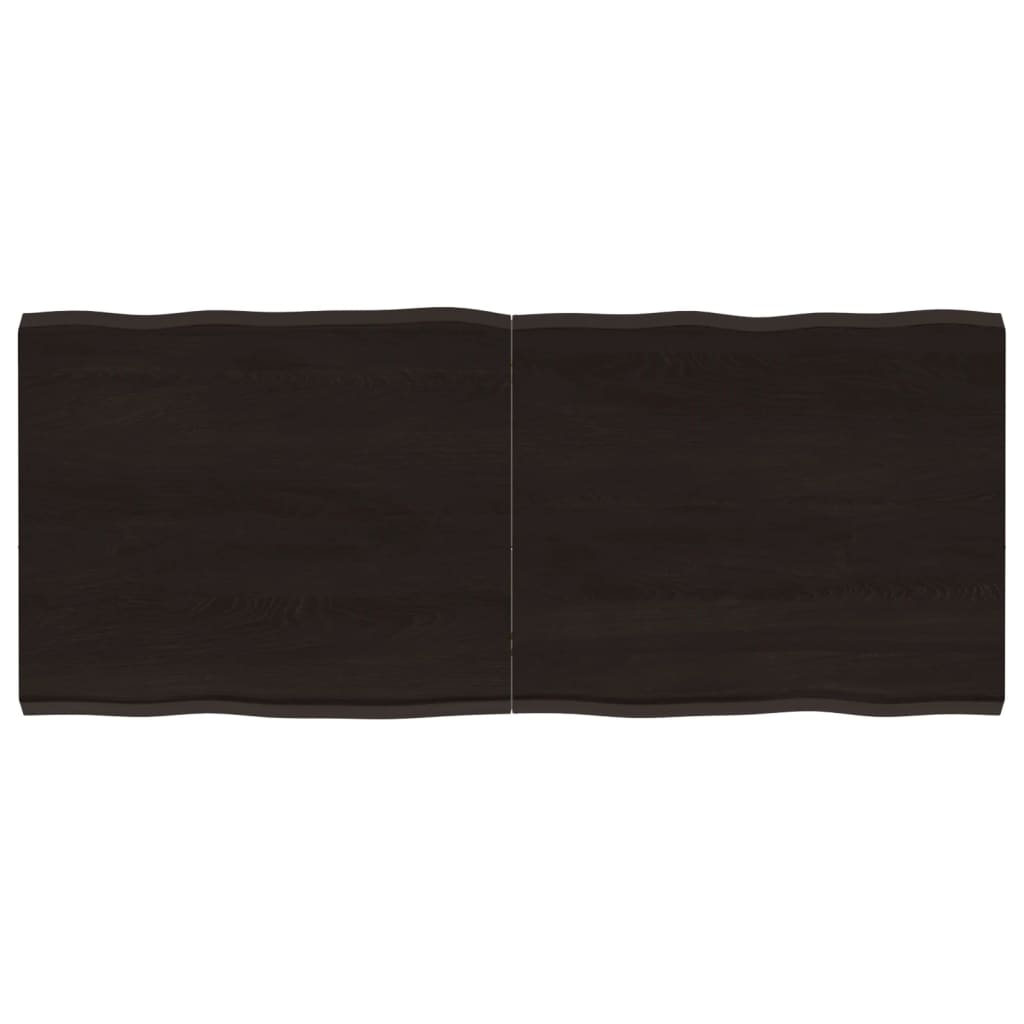 Bordplate mørkegrå 120x50x4 cm behandlet eik naturlig kant
