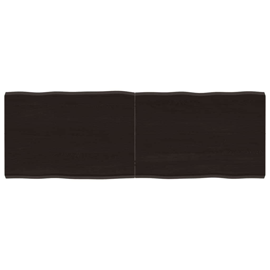 Bordplate mørkegrå 140x50x4 cm behandlet eik naturlig kant