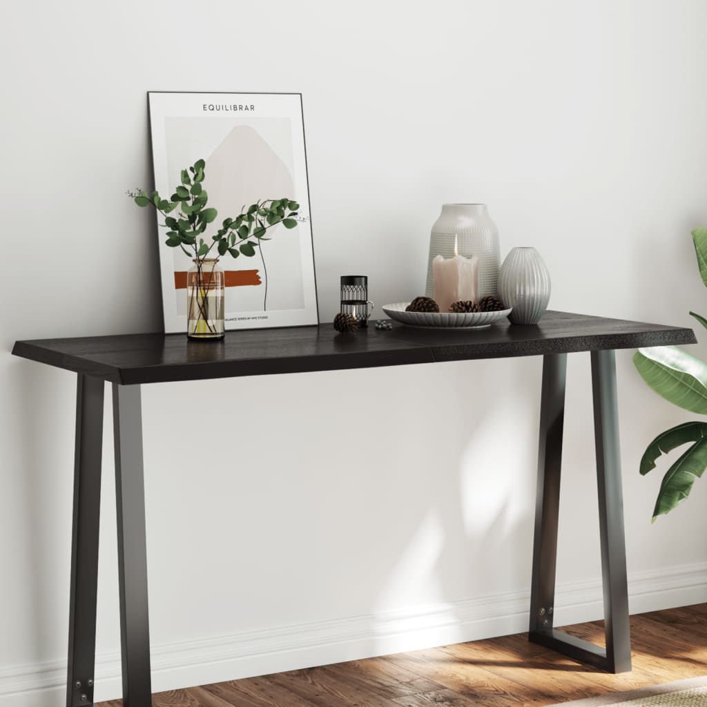 Bordplate mørkebrun 140x60x(2-4)cm behandlet heltre naturlig