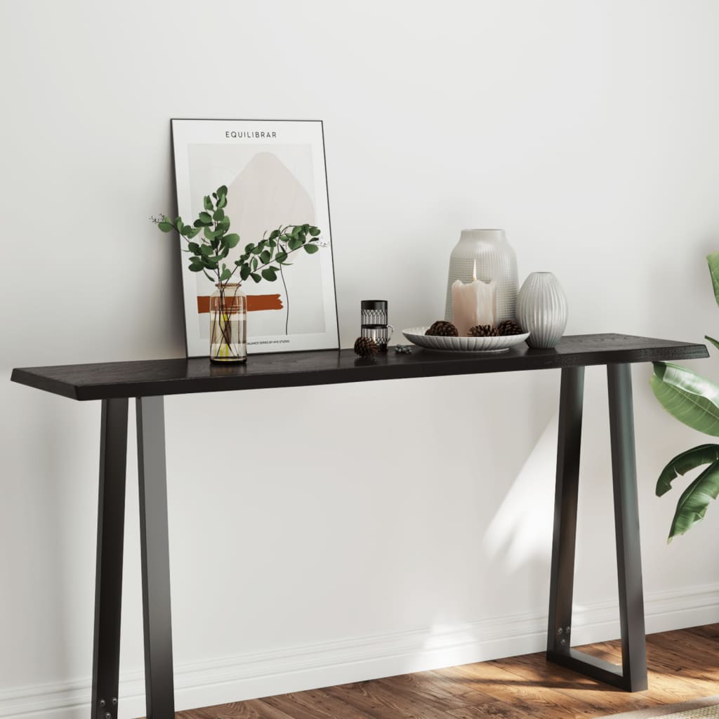 Bordplate mørkebrun 160x40x(2-4)cm behandlet heltre naturlig