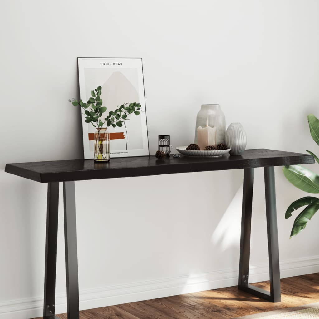 Bordplate mørkebrun 160x50x(2-6)cm behandlet heltre naturlig