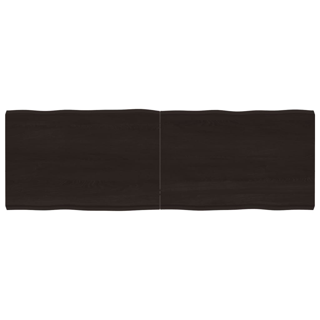 Bordplate mørkegrå 180x60x6 cm behandlet eik naturlig kant