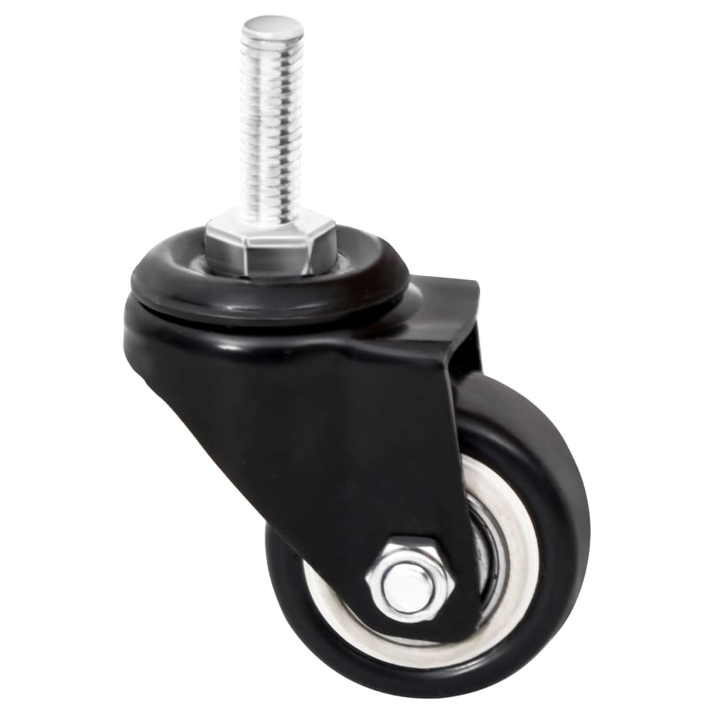 Hjul til plantekasser 4 stk svart 8x3,5x8 cm jern