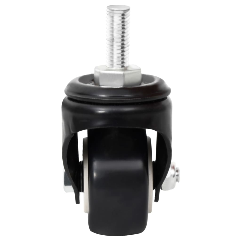 Hjul til plantekasser 4 stk svart 8x3,5x8 cm jern