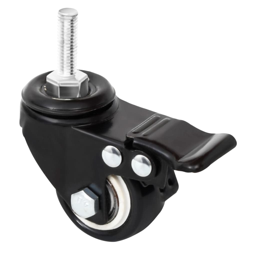 Hjul til plantekasser 4 stk svart 8x3,5x8 cm jern