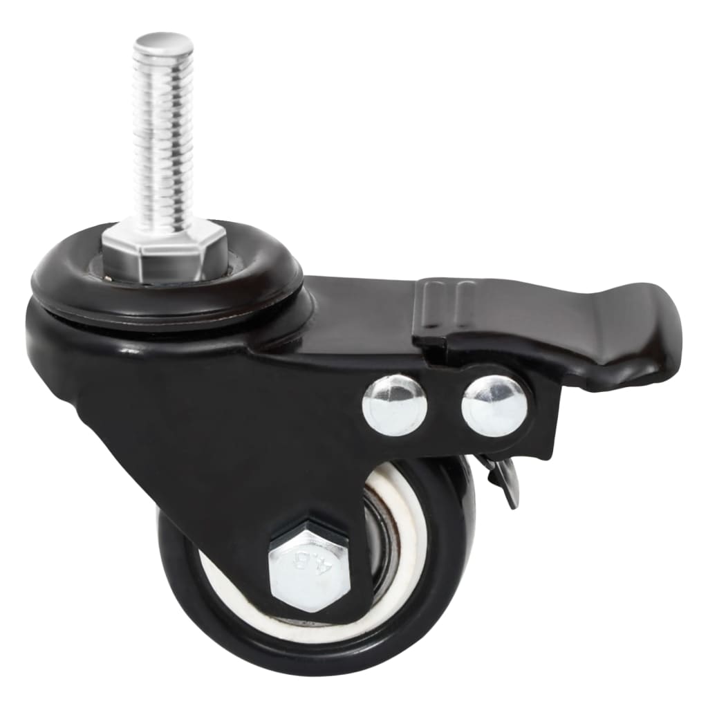 Hjul til plantekasser 4 stk svart 8x3,5x8 cm jern