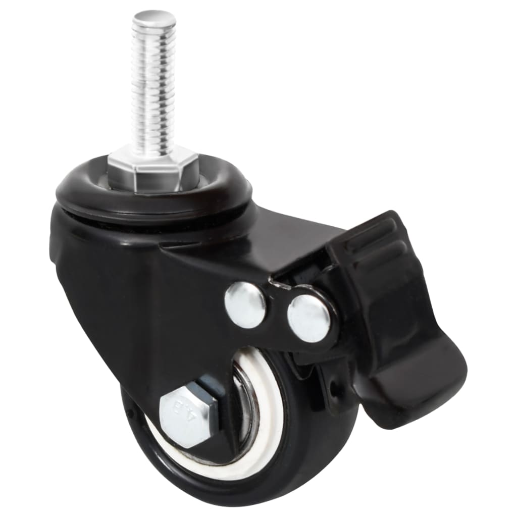 Hjul til plantekasser 4 stk svart 8x3,5x8 cm jern