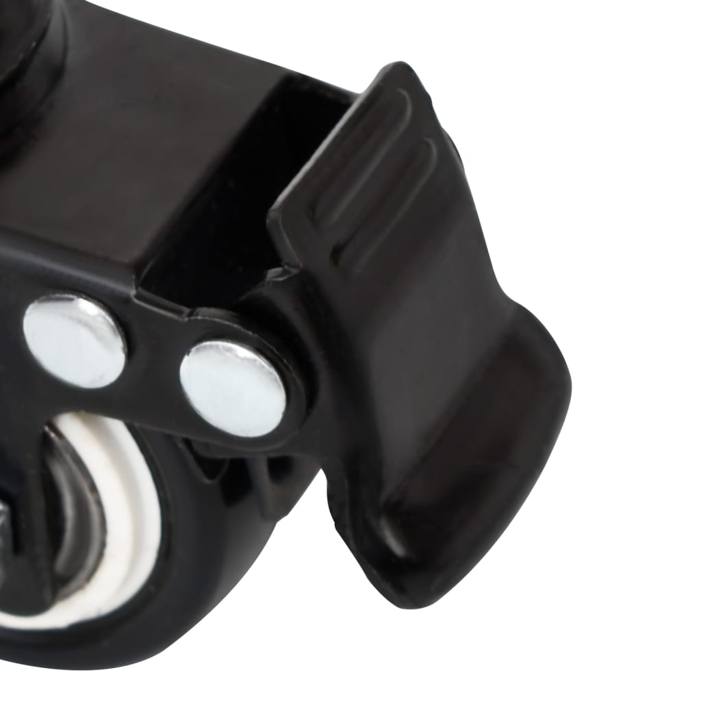 Hjul til plantekasser 4 stk svart 8x3,5x8 cm jern