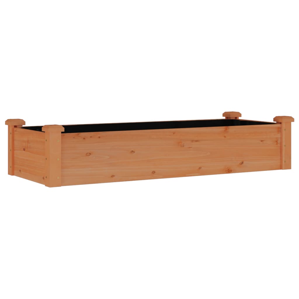 Høybed med foring brun 120x45x25 cm heltre gran