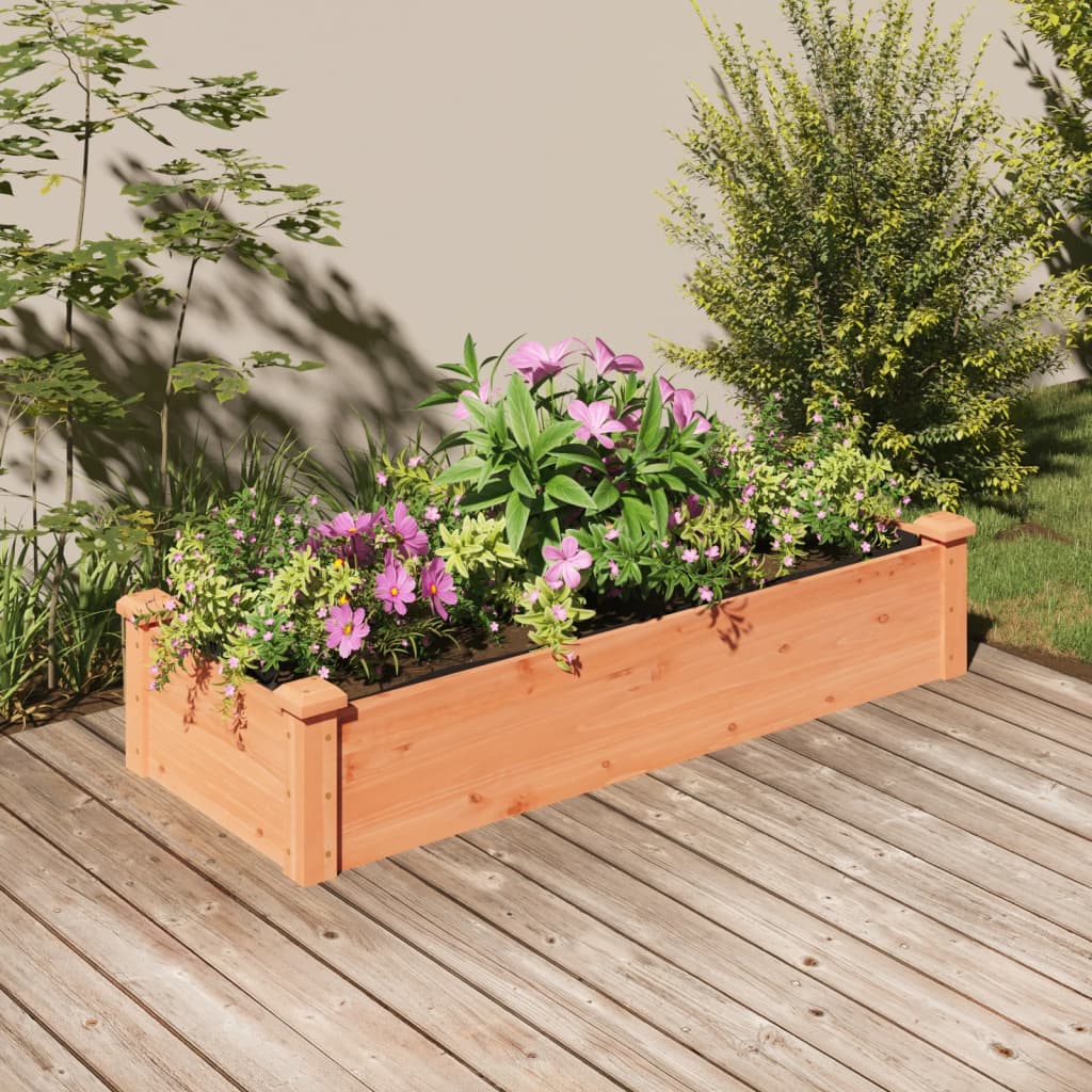 Høybed med foring brun 120x45x25 cm heltre gran