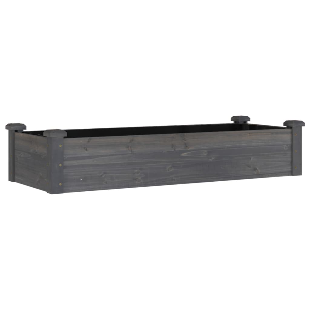 Høybed med foring grå 120x45x25 cm heltre gran