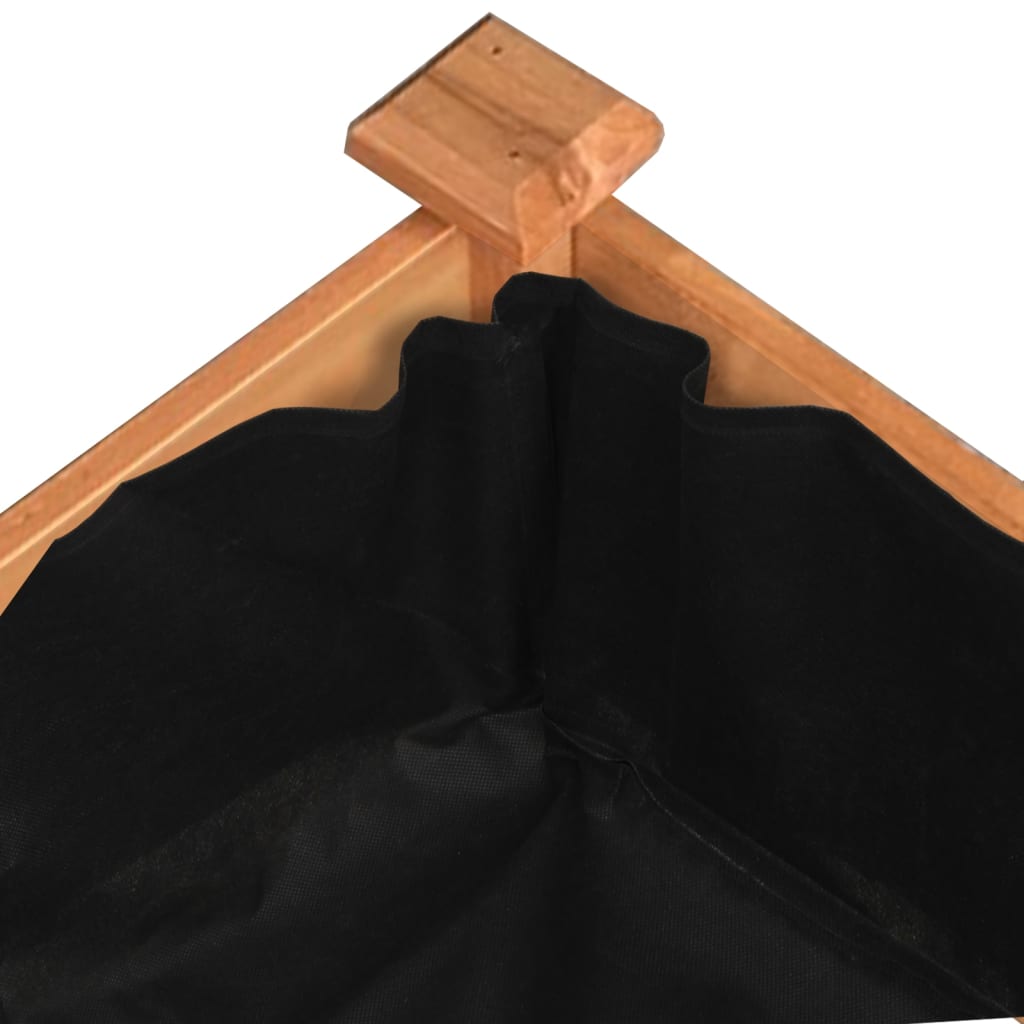 Høybed med foring brun 120x60x25 cm heltre gran