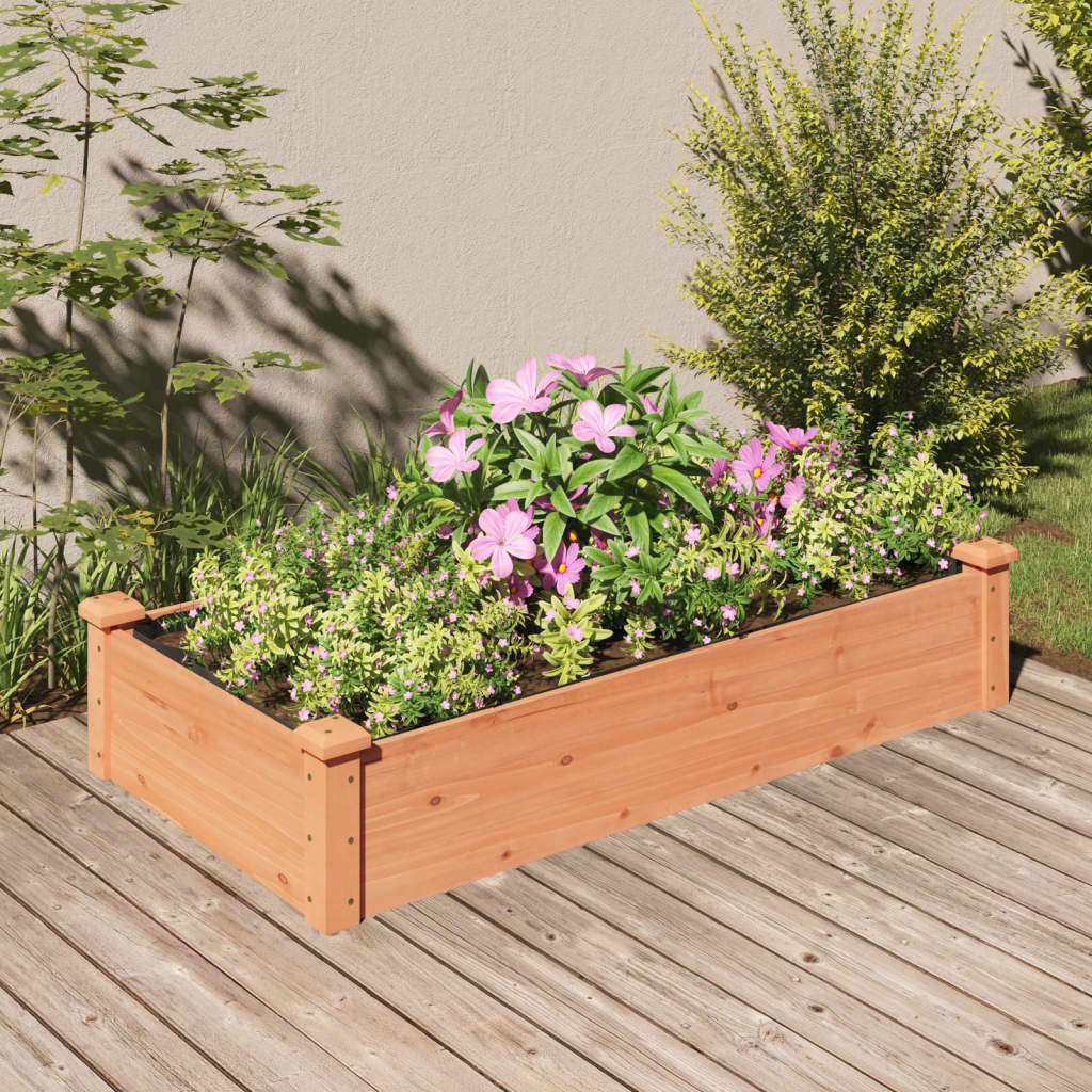 Høybed med foring brun 120x60x25 cm heltre gran