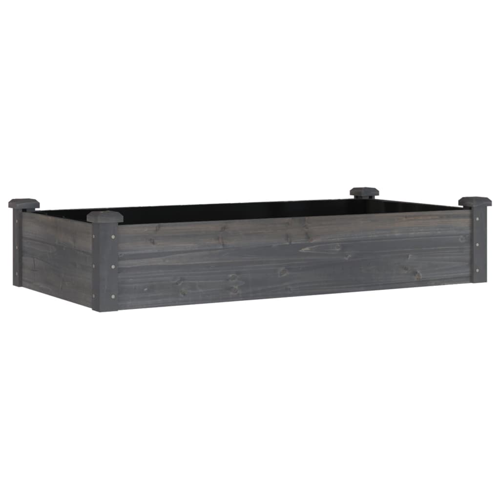 Høybed med foring grå 120x60x25 cm heltre gran