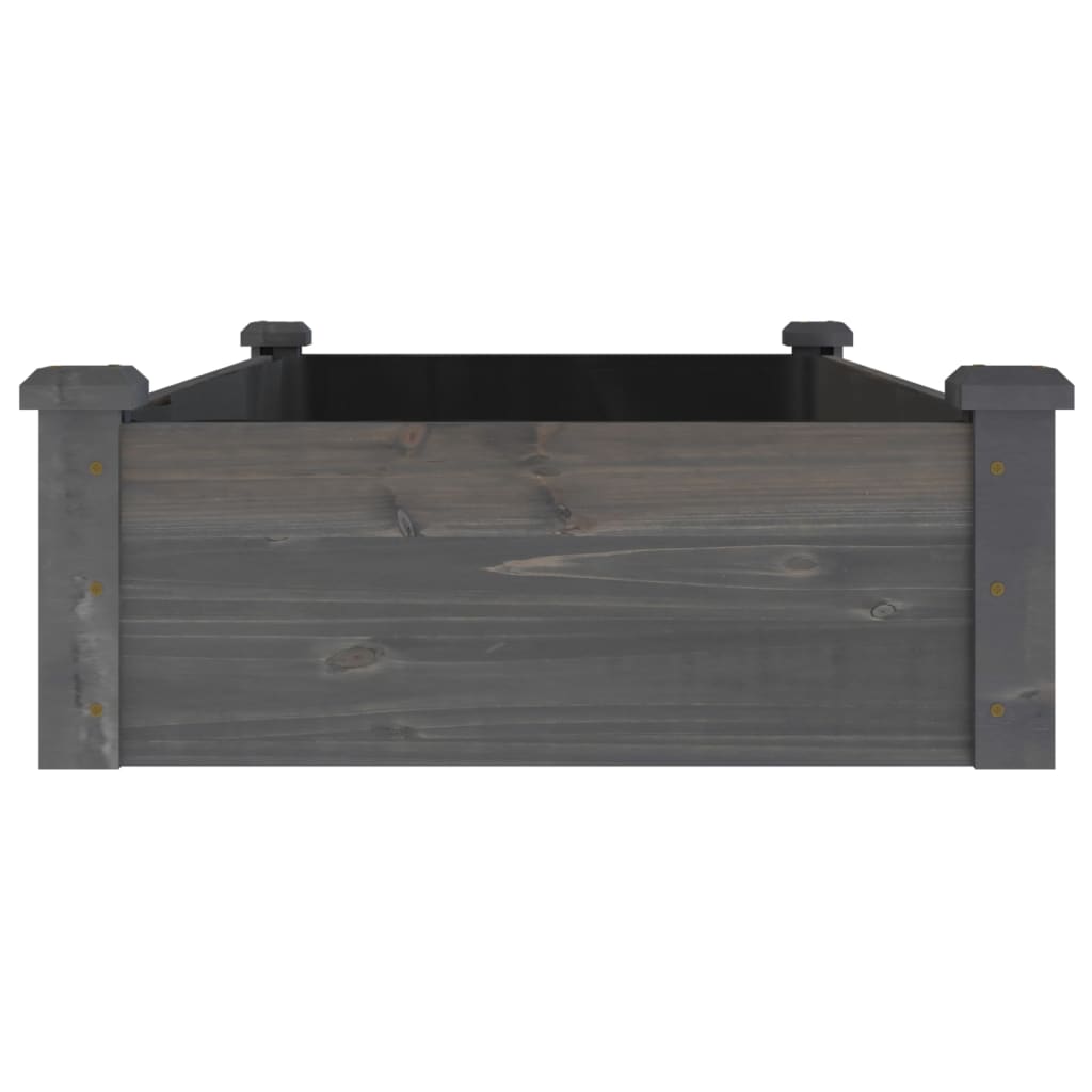 Høybed med foring grå 120x60x25 cm heltre gran