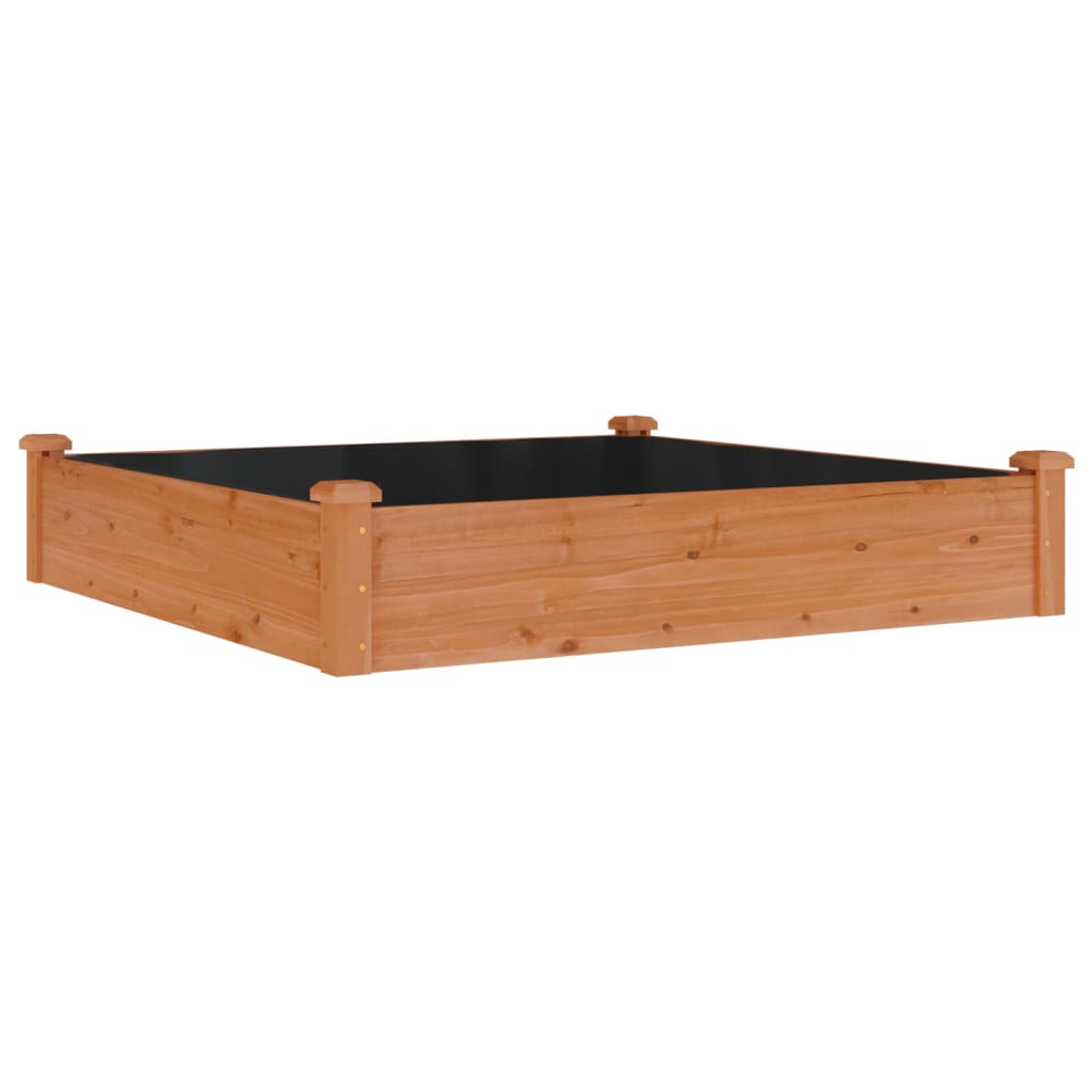 Høybed med foring brun 120x120x25 cm heltre gran