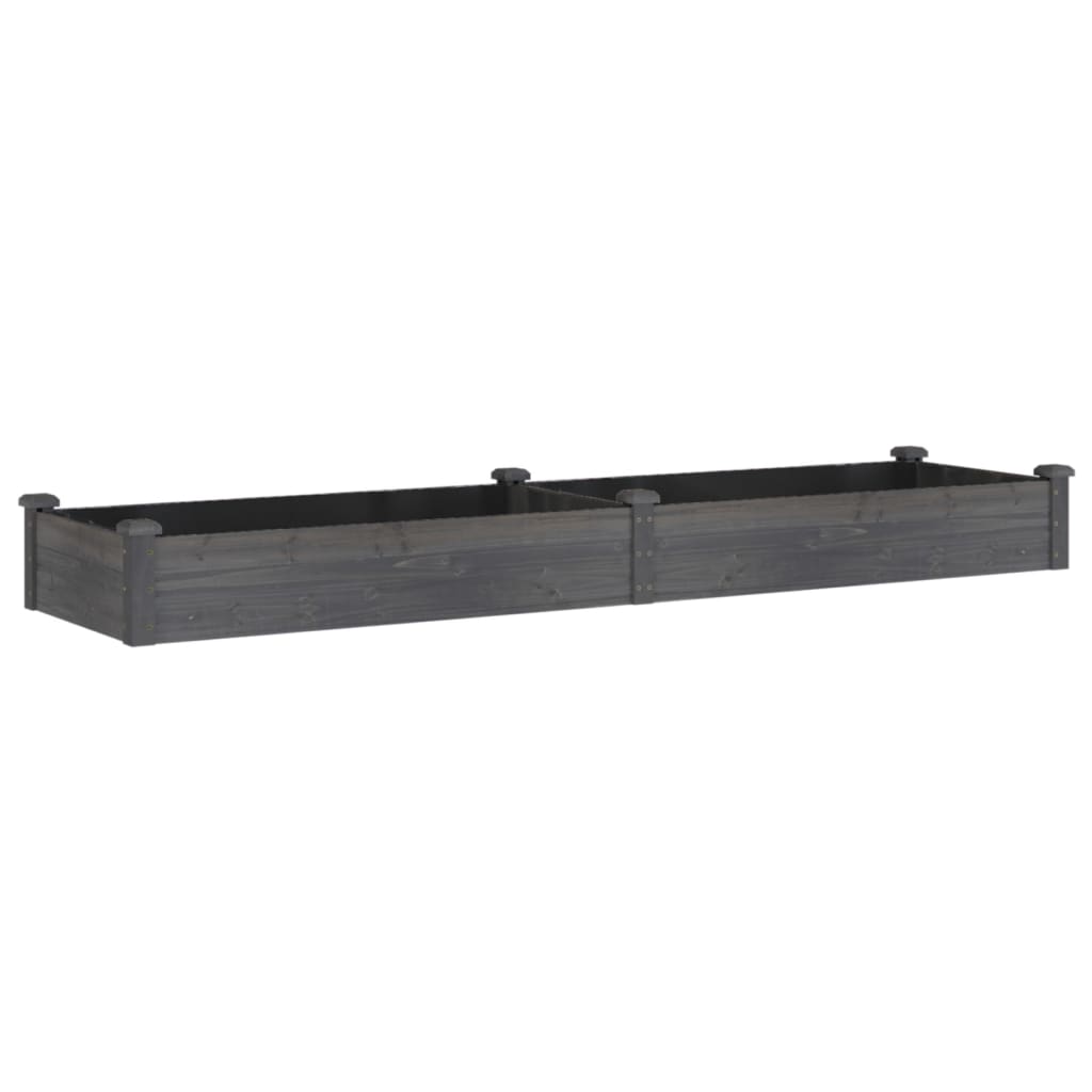 Høybed med foring grå 240x60x25 cm heltre gran