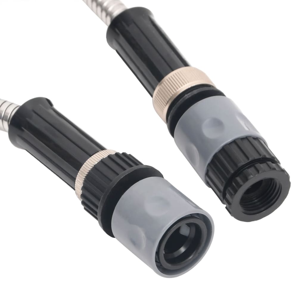 Hageslange med sprøytedyse sølv 0,6" 15 m rustfritt stål