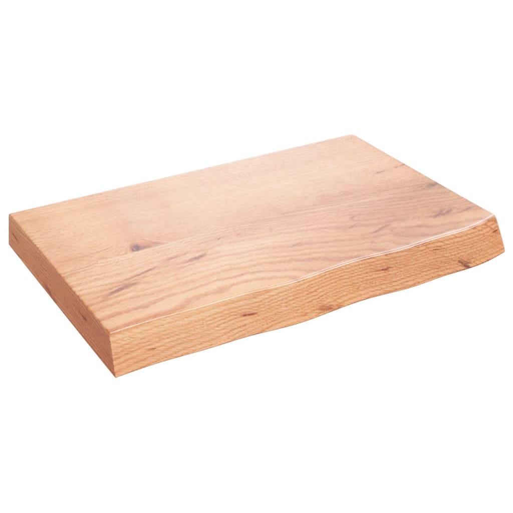 Bordplate lysebrun 60x40x(2-6) cm behandlet heltre eik
