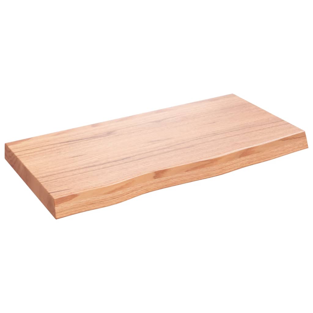 Bordplate lysebrun 80x40x(2-6) cm behandlet heltre eik