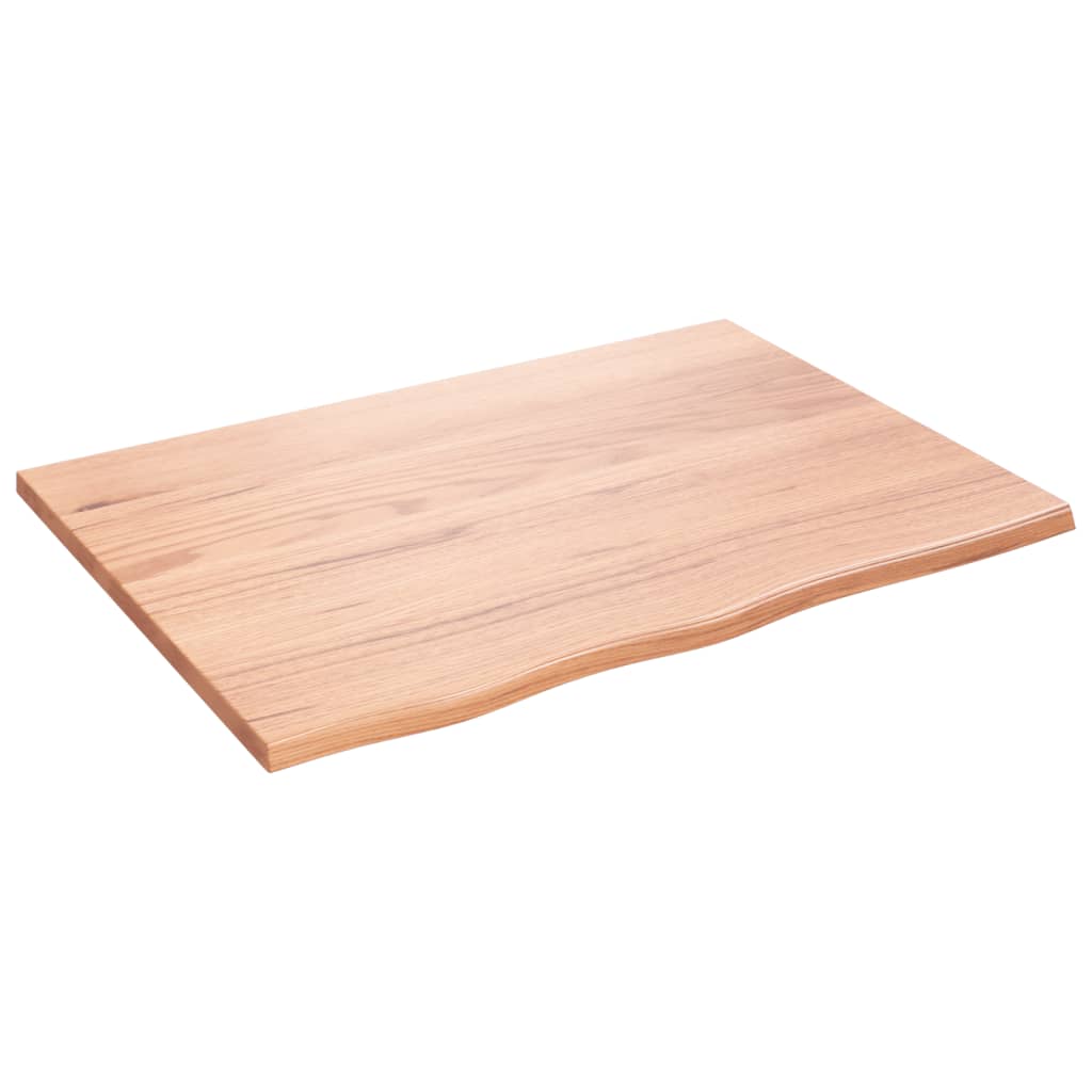 Bordplate lysebrun 80x60x2 cm behandlet heltre eik
