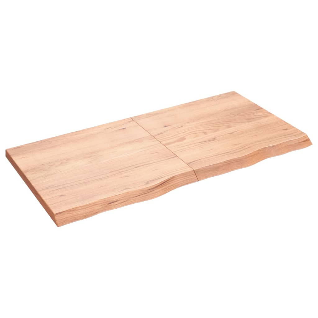 Bordplate lysebrun 120x60x(2-4) cm behandlet heltre eik