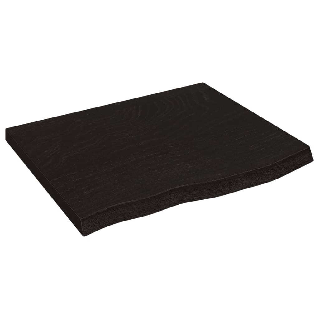 Bordplate mørkebrun 60x50x(2-4) cm behandlet heltre eik