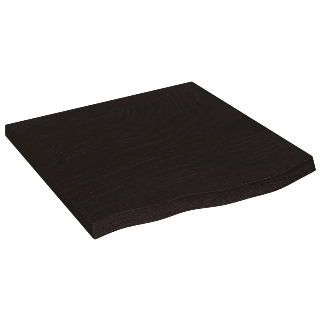 Bordplate mørkebrun 60x60x(2-4) cm behandlet heltre eik