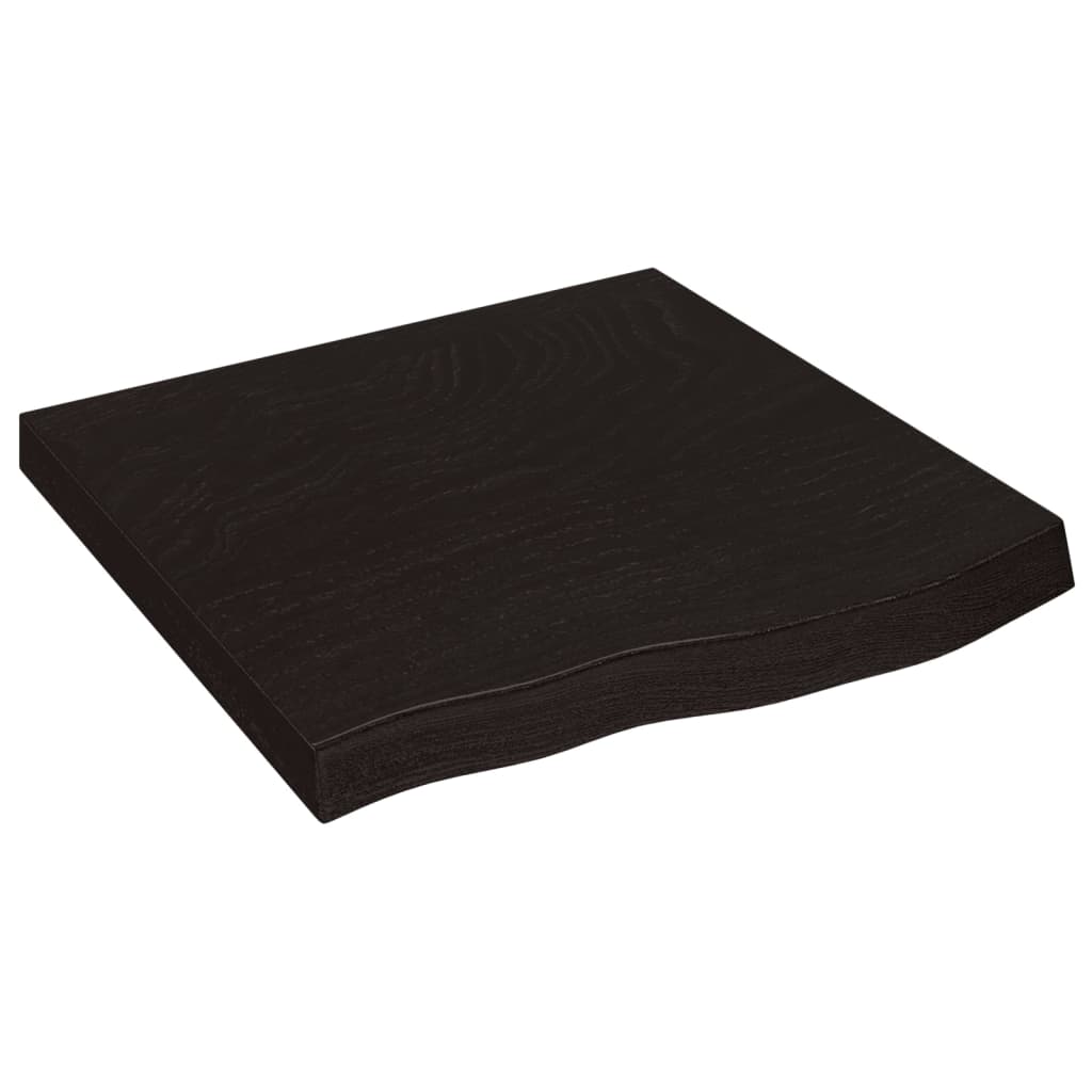 Bordplate mørkebrun 60x60x(2-6) cm behandlet heltre eik