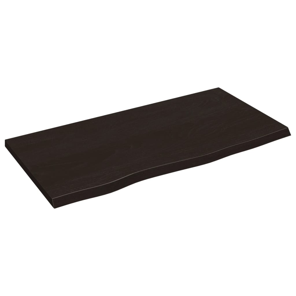 Bordplate mørkebrun 80x40x2 cm behandlet heltre eik
