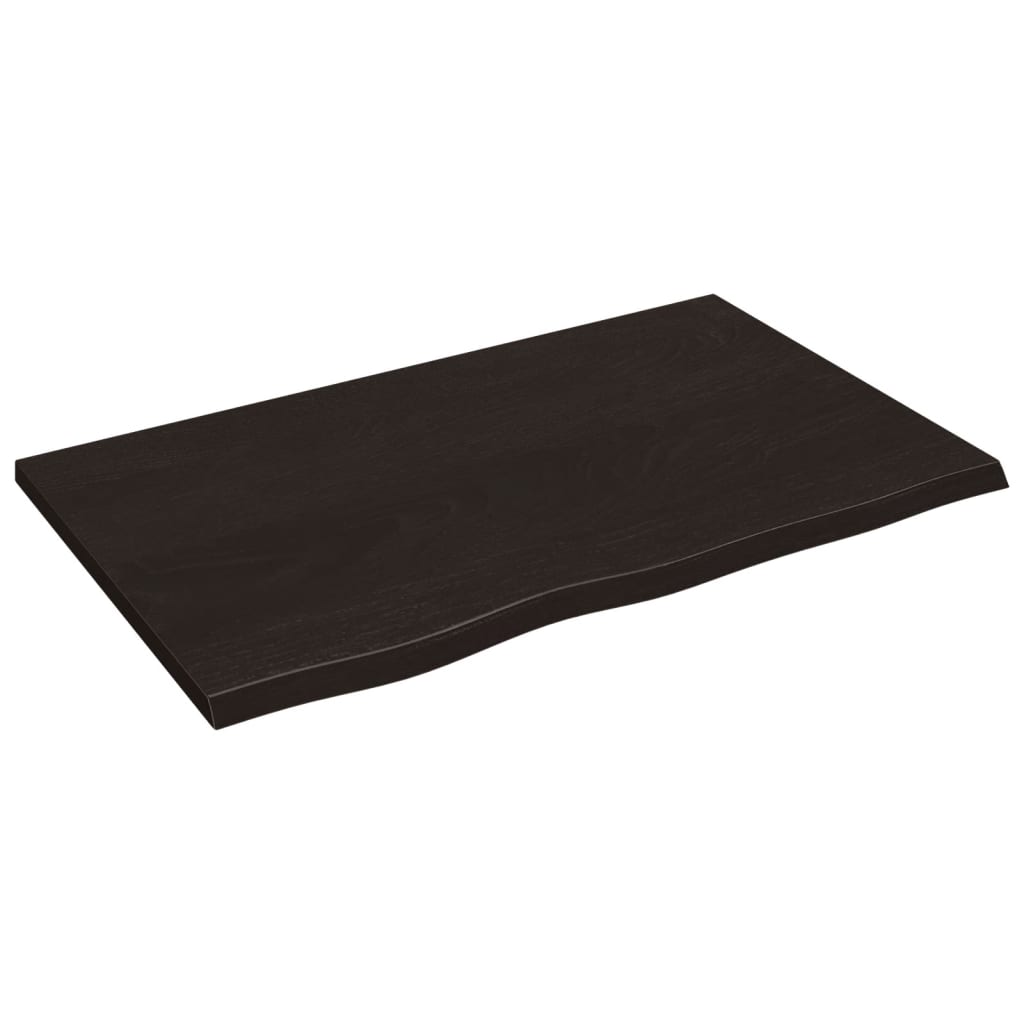 Bordplate mørkebrun 80x50x2 cm behandlet heltre eik