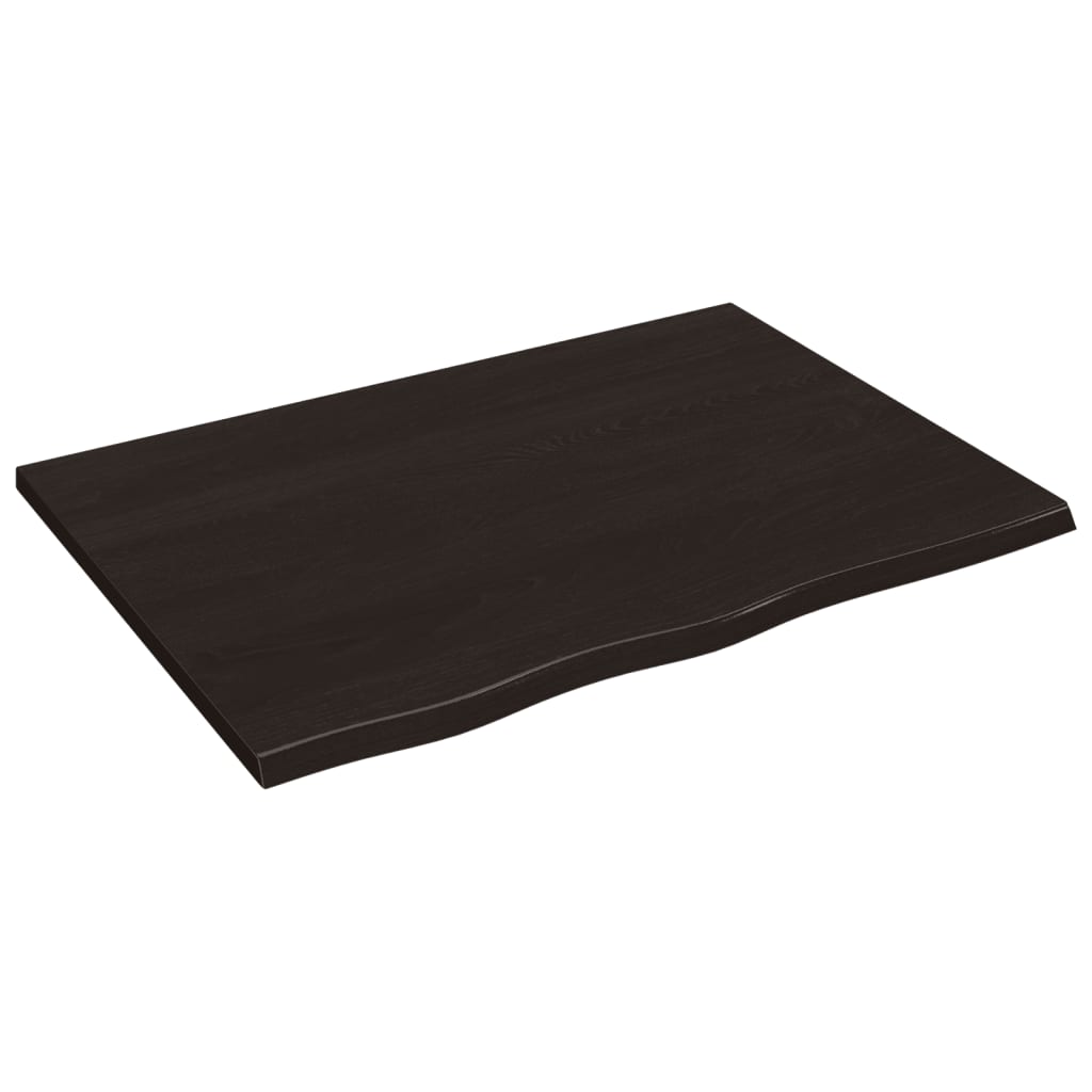 Bordplate mørkebrun 80x60x2 cm behandlet heltre eik
