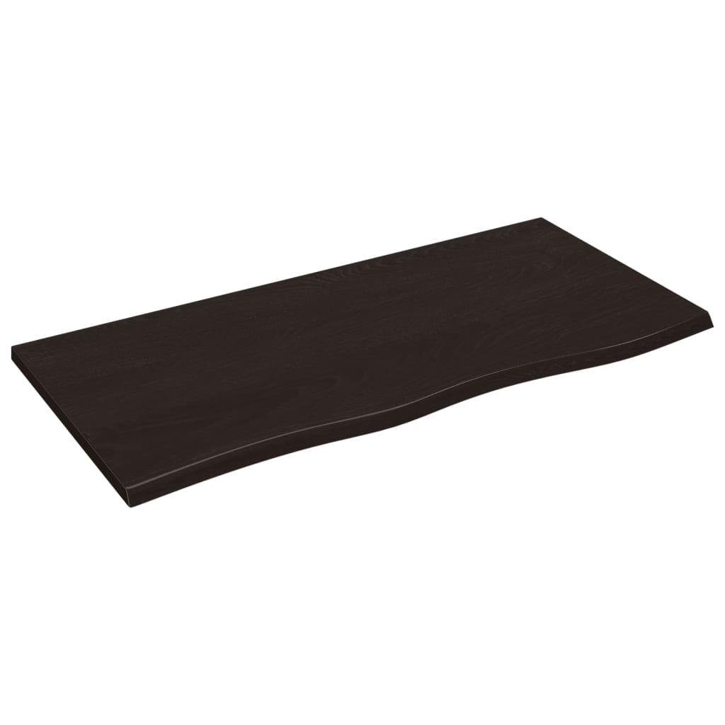 Bordplate mørkebrun 100x50x2 cm behandlet heltre eik