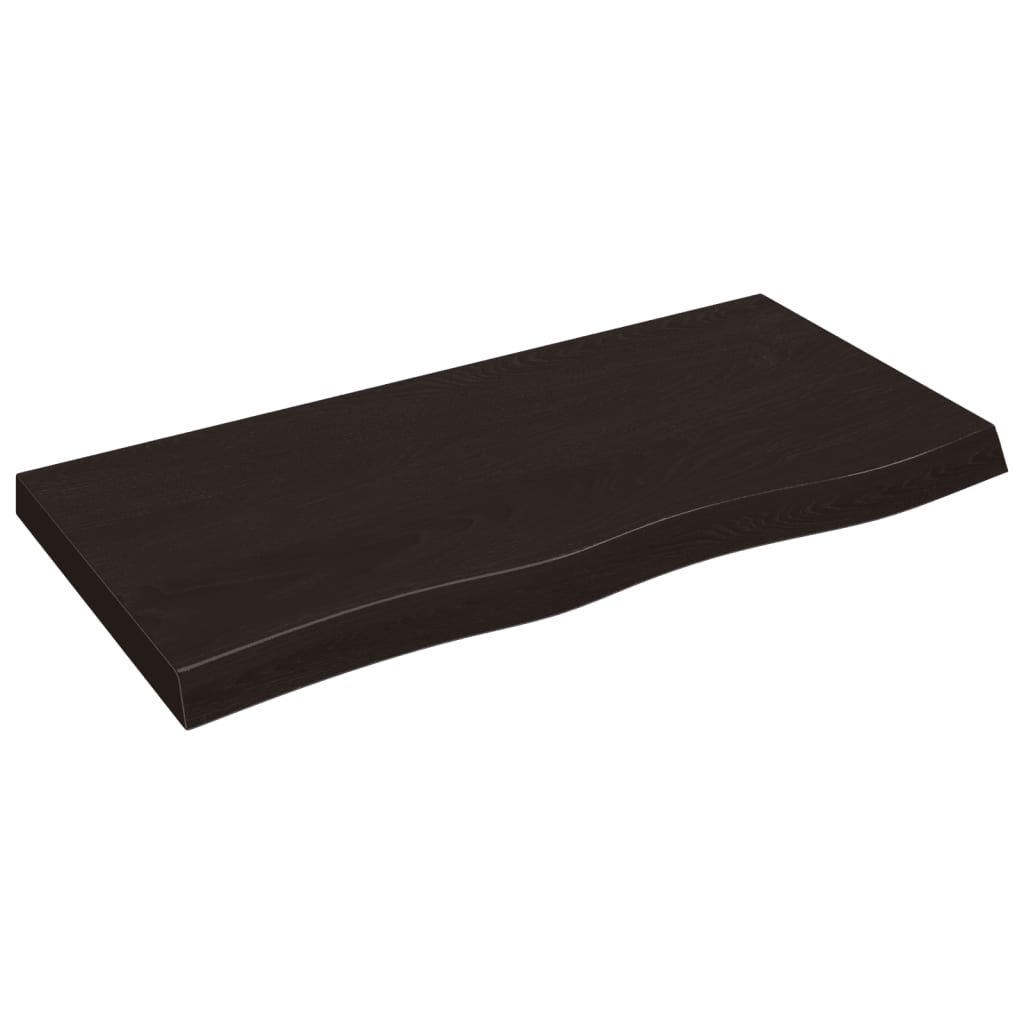 Bordplate mørkebrun 100x50x(2-6) cm behandlet heltre eik