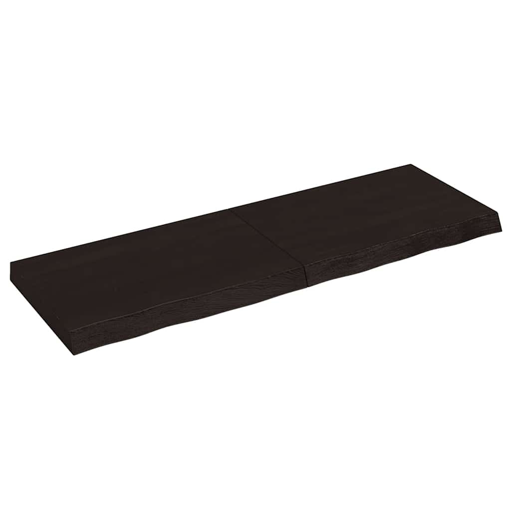 Bordplate mørkebrun 120x40x(2-6) cm behandlet heltre eik