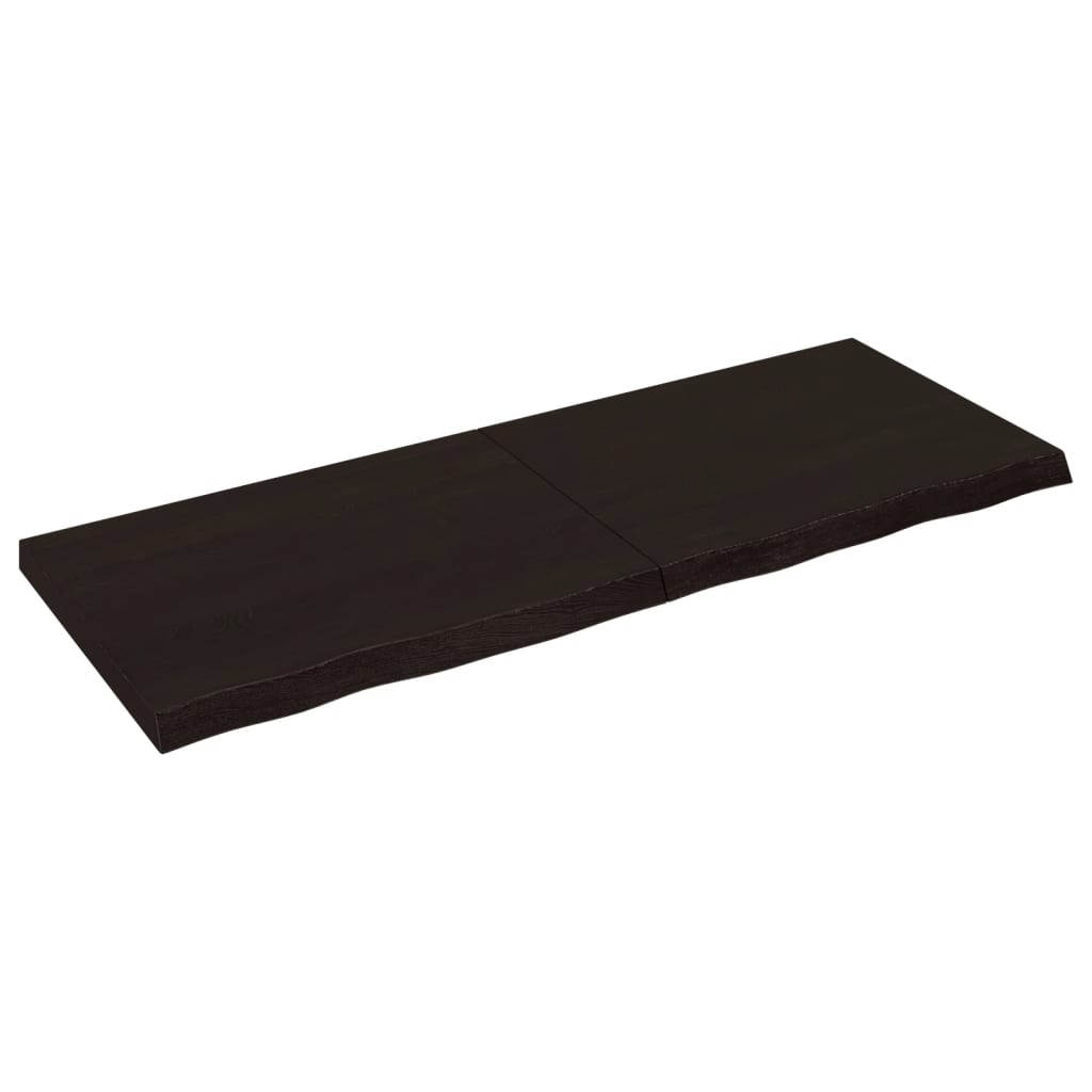 Bordplate mørkebrun 160x60x(2-6) cm behandlet heltre eik