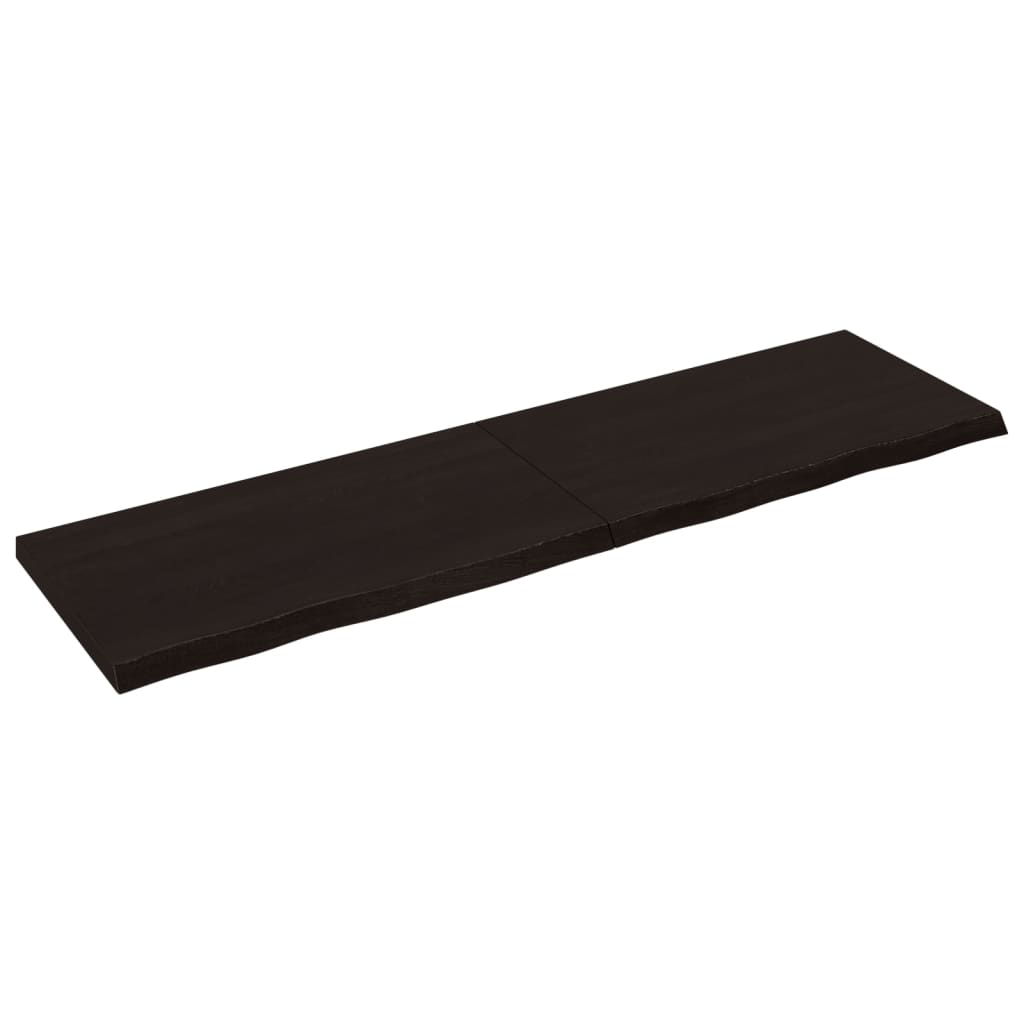 Bordplate mørkebrun 220x60x(2-6) cm behandlet heltre eik