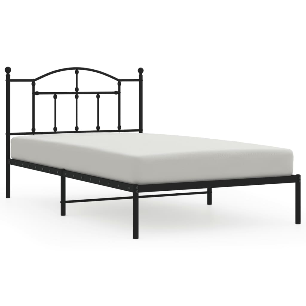 Sengeramme i metall med hodegavl svart 107x203 cm