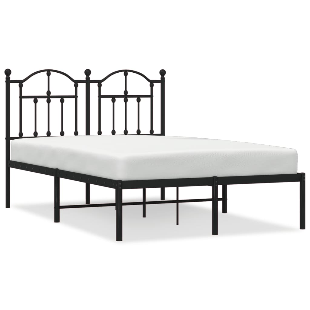 Sengeramme i metall med hodegavl svart 120x190 cm