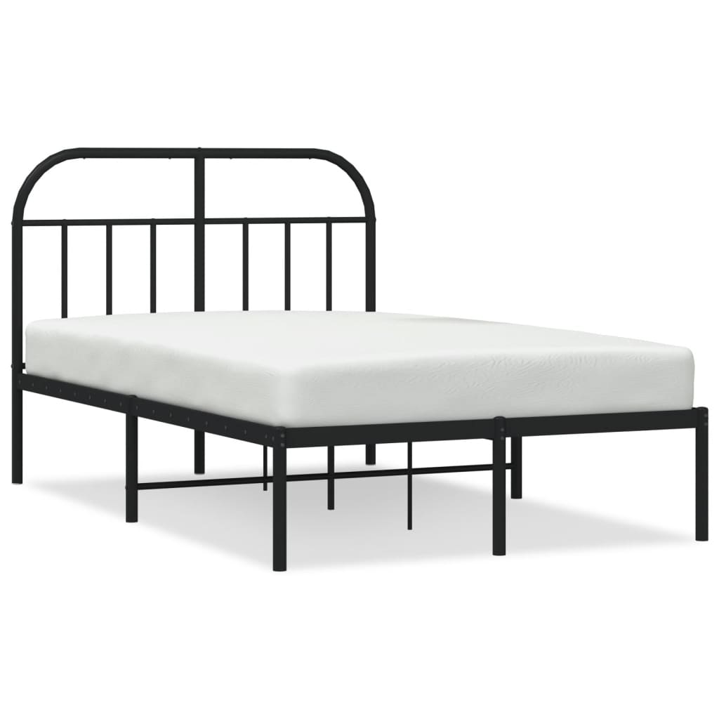 Sengeramme i metall med hodegavl svart 120x190 cm
