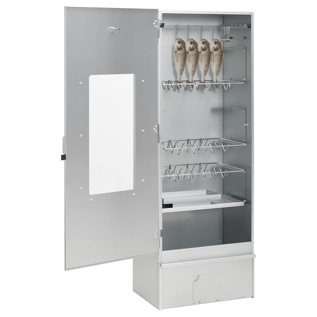 Røykgrill med treflis 44,5x29x110 cm galvanisert stål