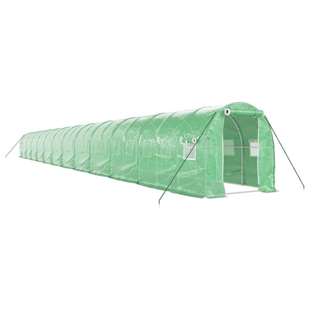 Drivhus med stålramme grønn 48m² 24x2x2 m