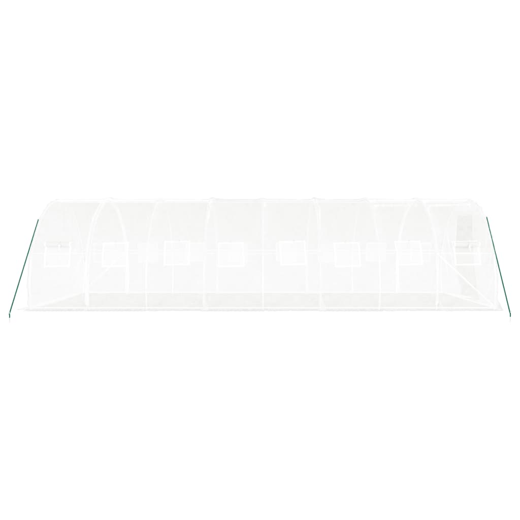 Drivhus med stålramme hvit 24 m² 8x3x2 m