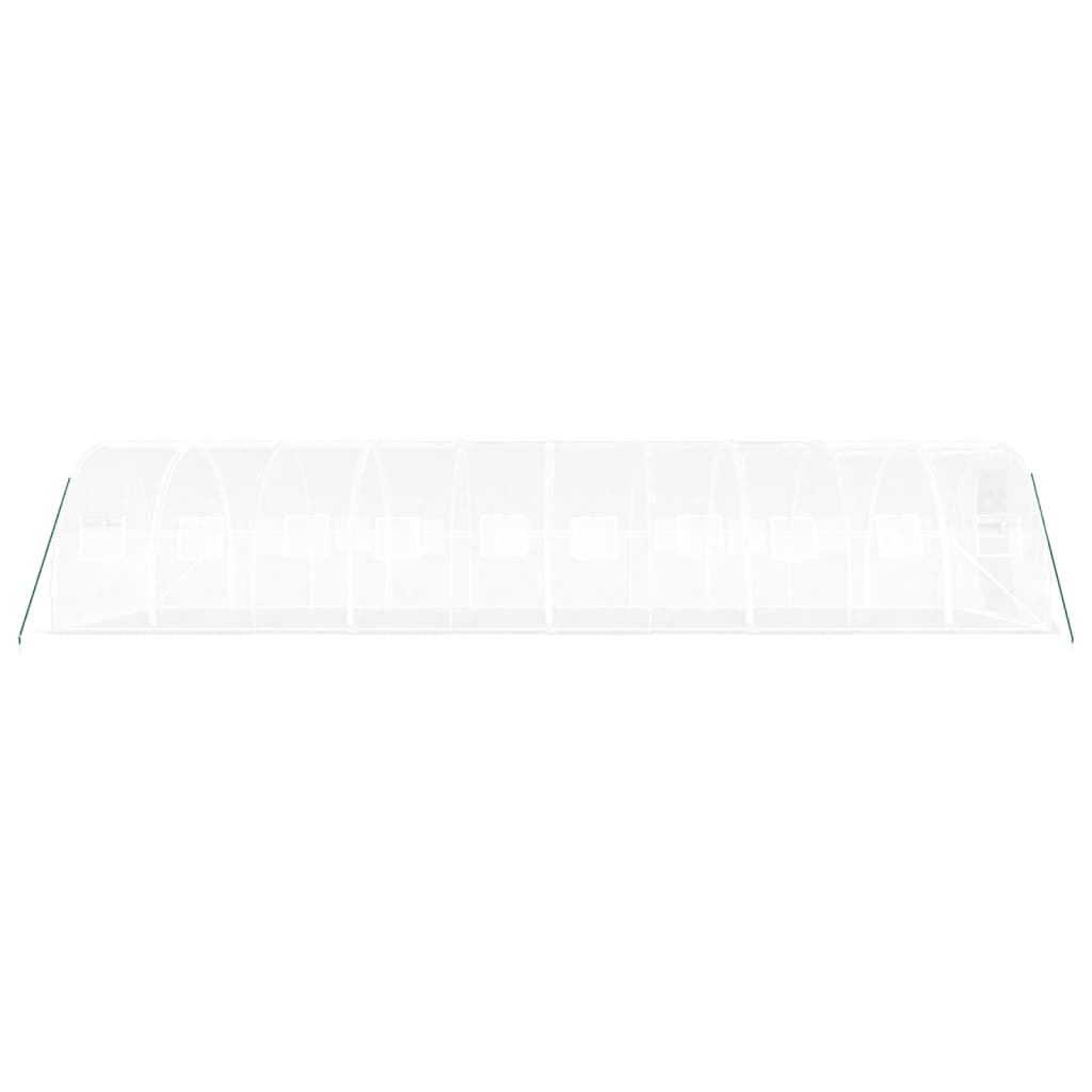 Drivhus med stålramme hvit 30 m² 10x3x2 m