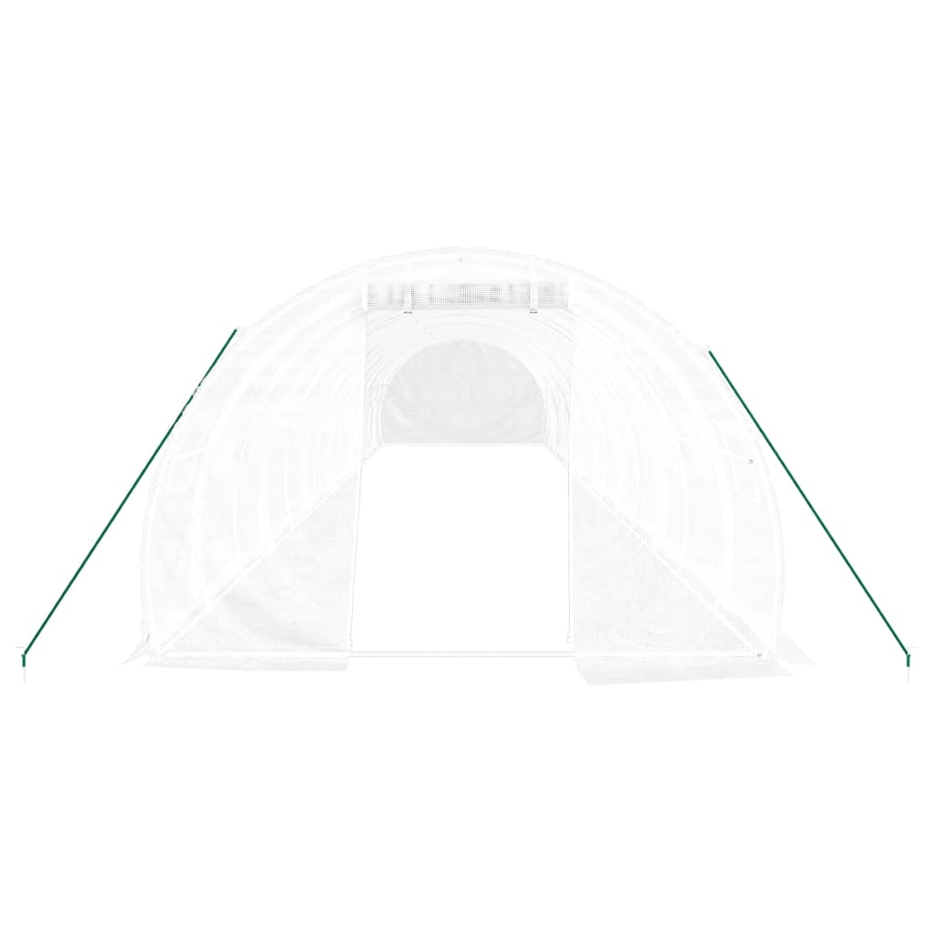 Drivhus med stålramme hvit 42 m² 14x3x2 m