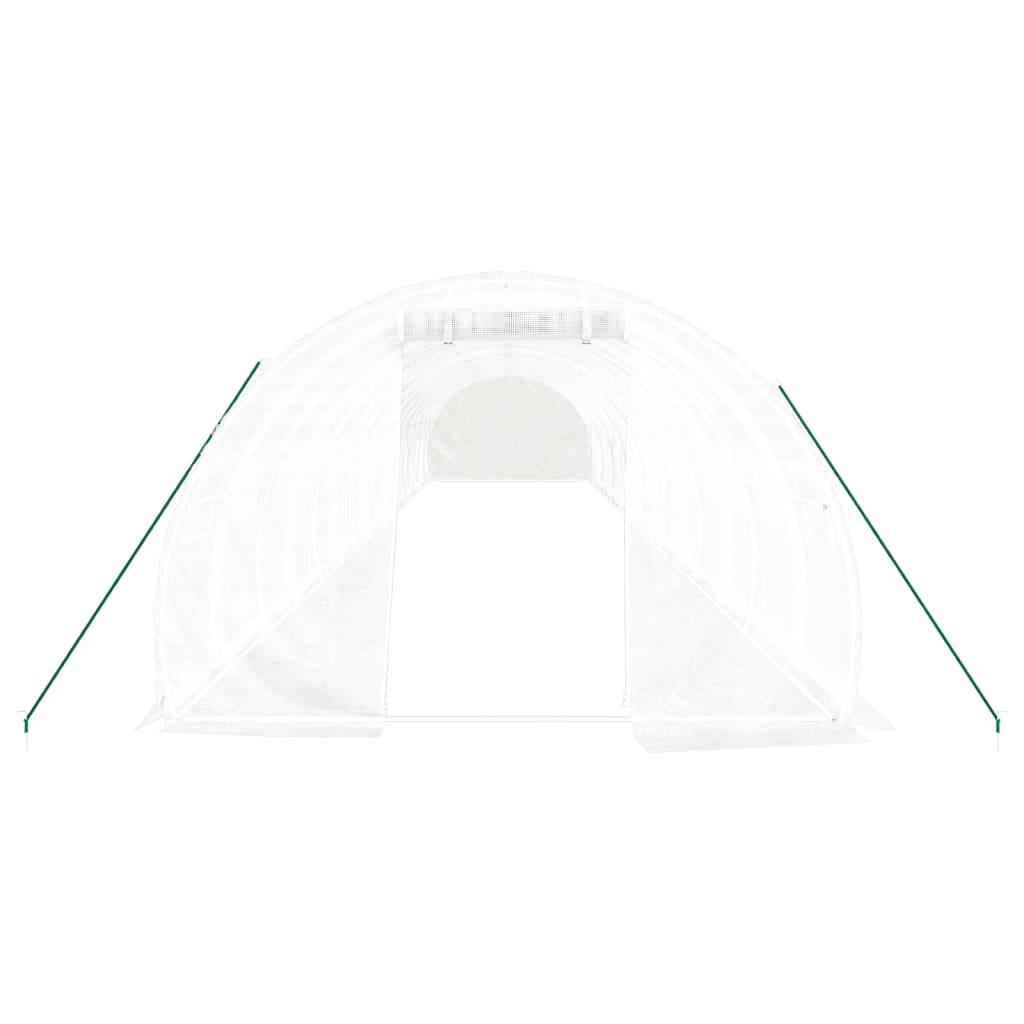 Drivhus med stålramme hvit 48 m² 16x3x2 m