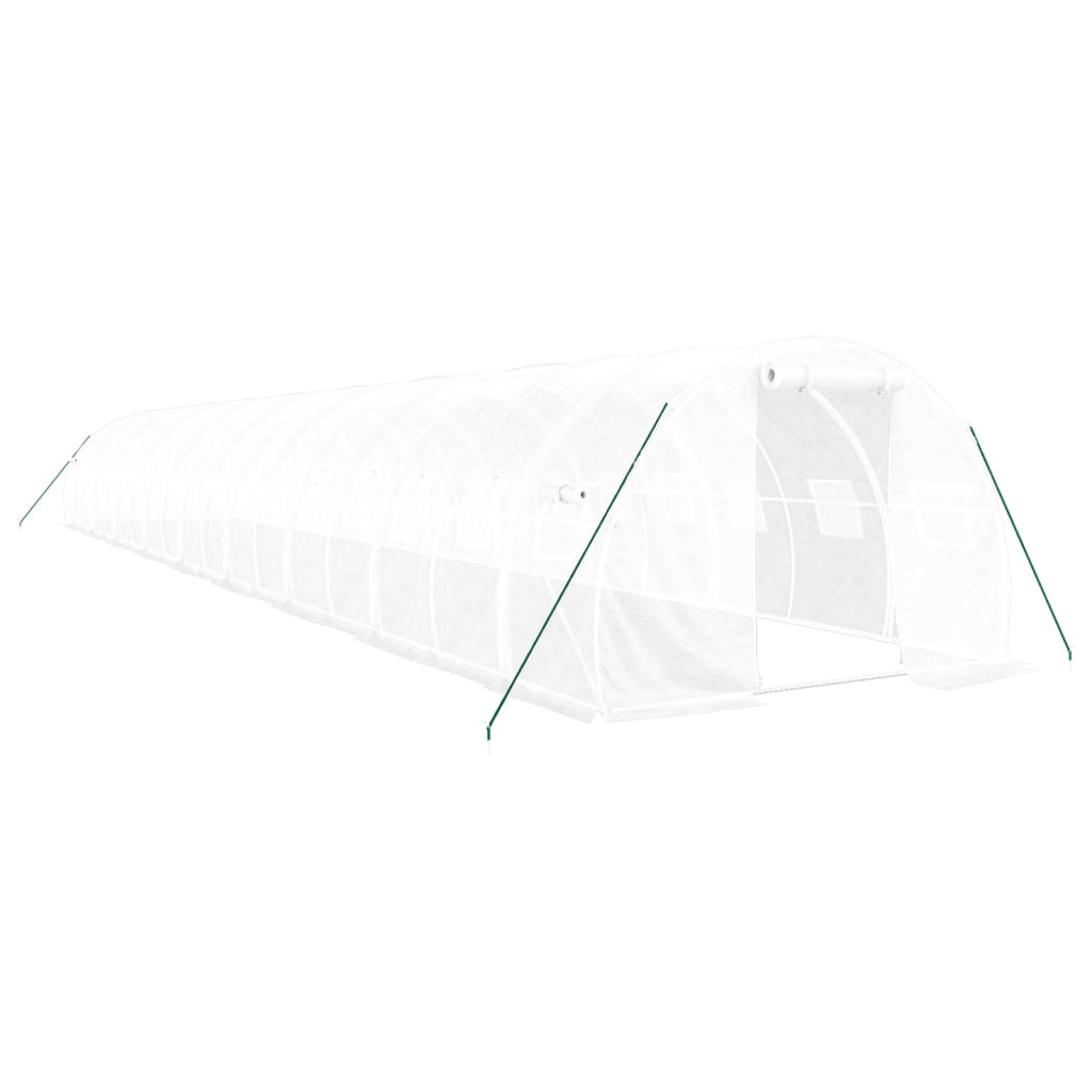 Drivhus med stålramme hvit 54 m² 18x3x2 m
