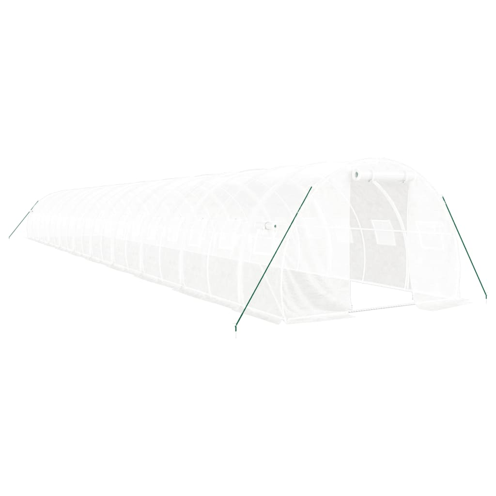 Drivhus med stålramme hvit 60 m² 20x3x2 m