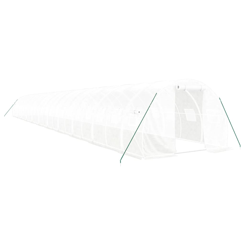 Drivhus med stålramme hvit 66 m² 22x3x2 m
